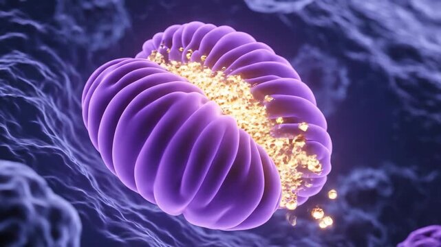 3D Animation of Mitochondria Generating Cellular Energy (ATP)
