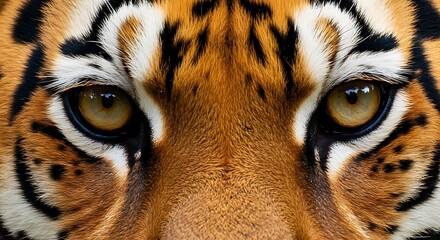 Close-up Tiger Eyes, Intense Gaze, Wildlife Portrait