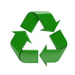Png of green recycle symbol with three arrows in circular motion