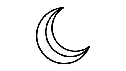 Obraz premium Crescent Moon Icon Outline Simple Minimalist Design