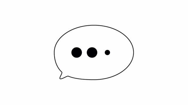 Speech bubble chatting dot icon sign animation, chatting dot icon animated on transparent background.