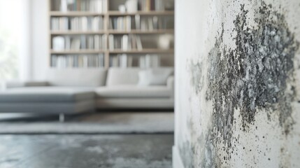 Mold Growth on Wall in Cozy Living Room Environment