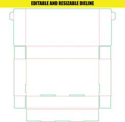 A diagram showing the editable and resizable die line
