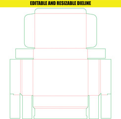 Editable and resizable die line template for packaging design