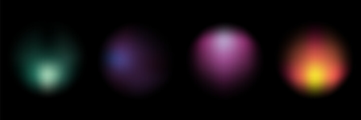 Abstract gradient with round shapes, neon, blue and icons. Flowing and digital blob shapes, light and dynamic.eps10