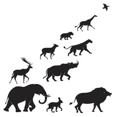 Obraz premium set of animals silhouettes