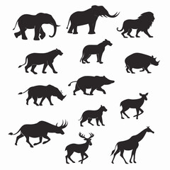 Obraz premium set of animals silhouettes