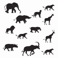Obraz premium set of animals silhouettes
