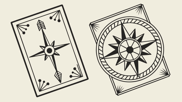 Vintage compass and navigation design elements