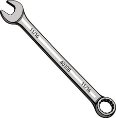 adjustable wrench isolated on white