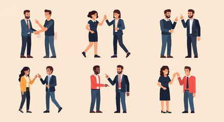 Fototapeta premium Business people celebrating success with gestures