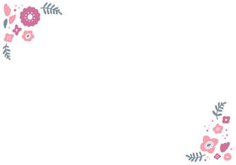 くすみピンクのお花のフレーム