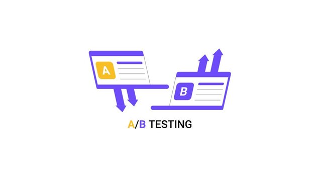 A/B Testing Animation | Website Optimization and Digital Marketing Concept , A/B Test Comparison Animation | Conversion Rate Optimization Concept ,Split Testing Animation | UI UX Experiment and Perfor