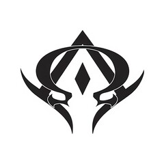 Modern Geometric Omega Sigil Tattoo Design with Abstract Sharp Edges