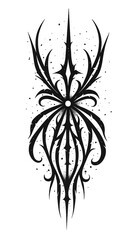Intricate Gothic Spiked Dagger Tattoo Design with Celestial Dotwork