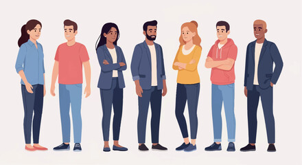 Obraz premium Diverse group of people standing together