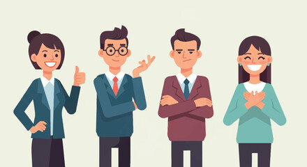 Fototapeta premium Business people expressing different emotions