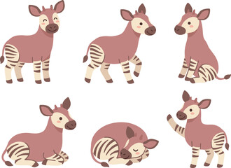 Obraz premium Cute cartoon zebra animals.