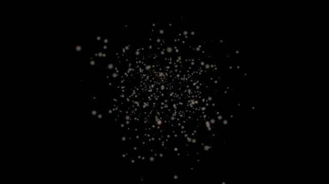White dots scatter across black background forming abstract pattern