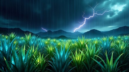 Nature&rsquo;s storm: lightning illuminates a mysterious glade at night