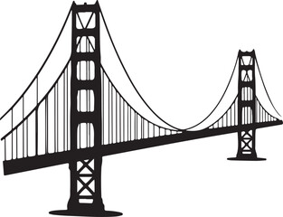 Fototapeta premium Majestic suspension bridge spanning a body of water with iconic towers