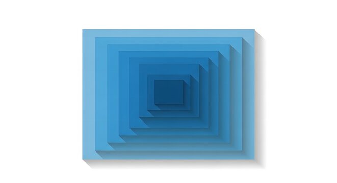 Layered blue square design creates a striking visual effect in a minimalist style on a white background