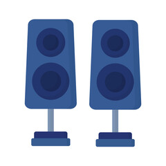 studio audio speaker system with woofer and bass technology equipment for music entertainment isolated on white background