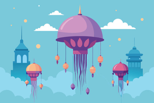 Giant Floating Jellyfish City In The Sky