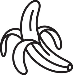 A playful illustration of a peeled banana with a smiling face.
