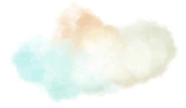 Abstract watercolor smoke effect PNG. Colorful smog and clouds fluffy overlay watercolor. Smoke explosion or fog clouds. Transparent background 