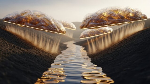 Futuristic Cityscape with Aerial Monorails and Floating Structures Capturing Innovative Urban
