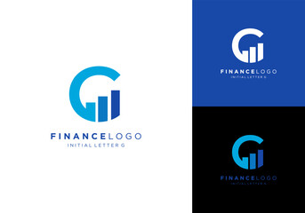 Letter G Increase Growth Chart Graph Profit Financial Success Vector Logo Design Illustration