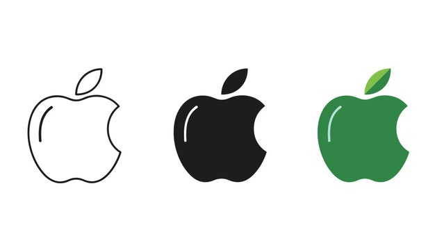 Evolution of the apple logo Vector