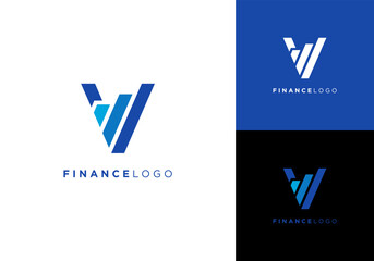 Letter V Increase Growth Graph Financial Success Profit Strategy Vector Logo Design Illustration