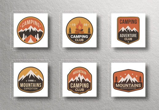 Adventure Mountain Badge Logo Set Template