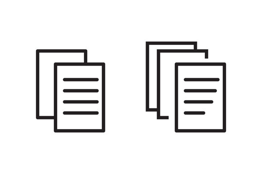 Paper documents icons. Linear File icons.