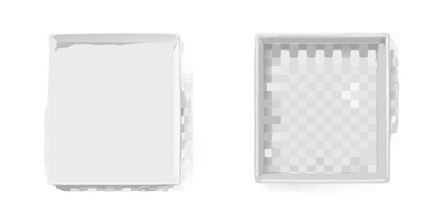 Two rectangular containers one solid white and one with a grid pattern