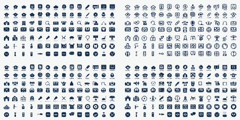 Dense arrangement of various typographical symbols in a grid pattern