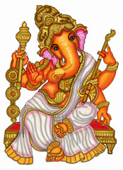 Fototapeta premium hand drawn digital art of lord ganesha