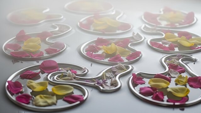 Elegant decorative cursive word outlined with silver and decorated with pink and yellow flower