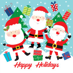 cute santa claus greeting card design