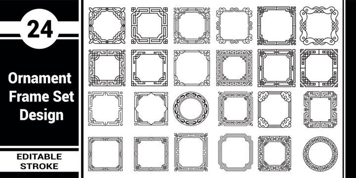 Collection of 24 Intricate Ornamental Frame Designs for Decorative and Elegant Projects