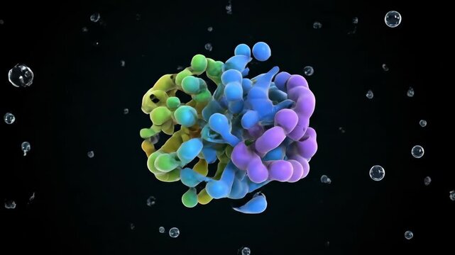 3D Visualization of Protein Folding: From Linear Chain to Complex 3D Structure
