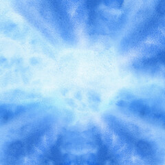 Fototapeta premium Abstract watercolor dreamy blue sky with sunbeams breaking through soft clouds. Artistic backdrop for mindfulness posters, yoga backgrounds, illustration for book cover, Easter card, church event