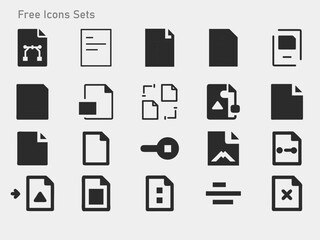 set of black and white icons