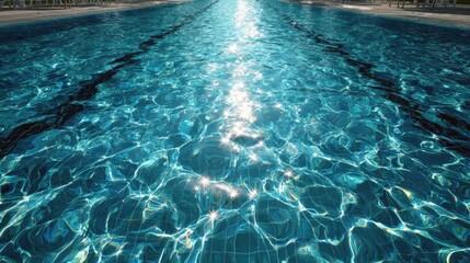 Obraz premium Sparkling Water Surface in a Swimming Pool Under Bright Sunlight