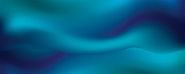 Fototapeta premium Blue-green gradient studio room, abstract background pattern, walls and floor reflect neon lights, dark tones and feel speed of digital technology connected blue-green background.