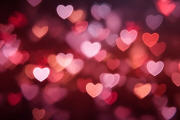 Romantic Heart Bokeh Background