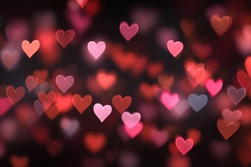 Romantic Heart Bokeh Background