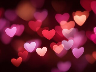 Romantic Heart Bokeh Background